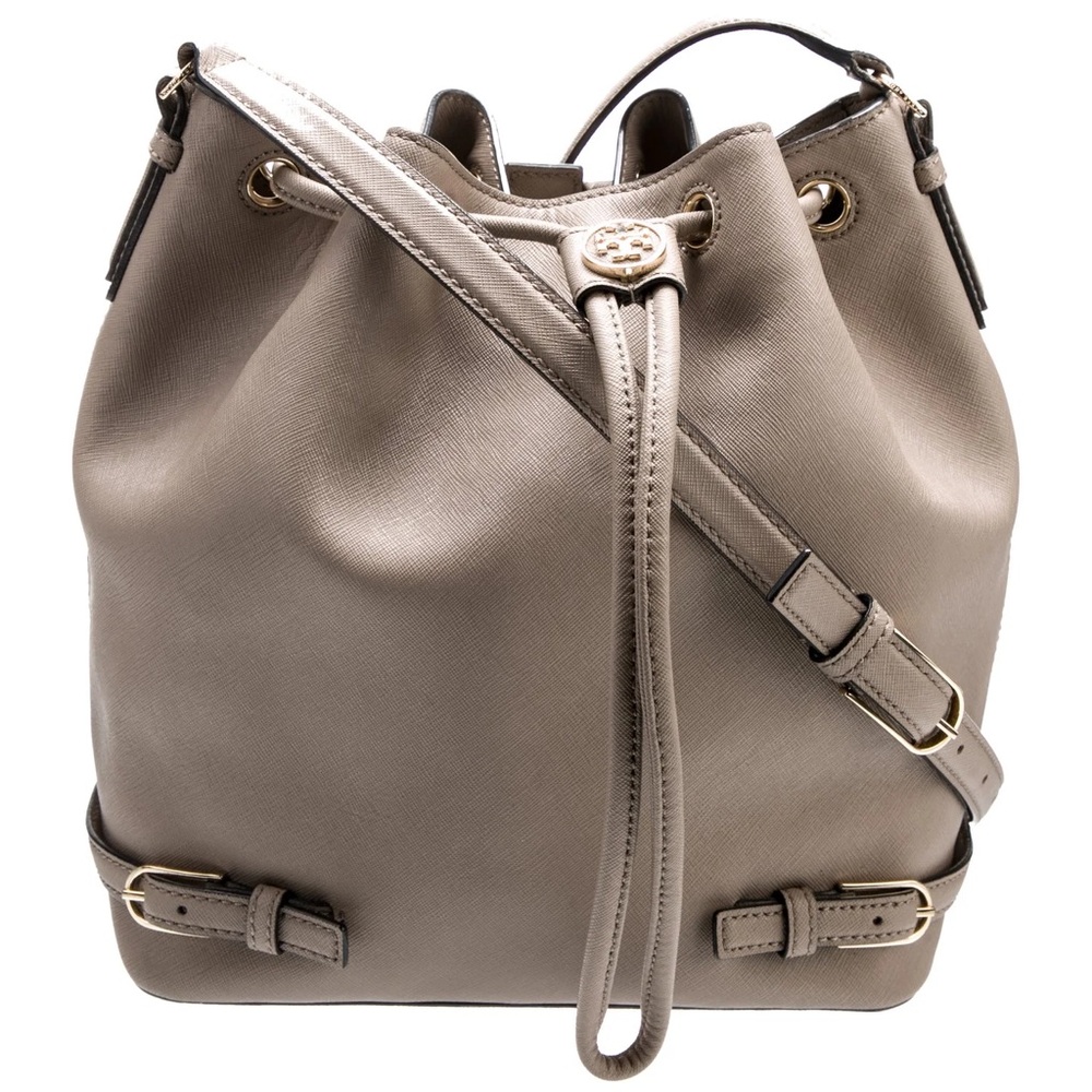 Tory Burch Robinson leather bucket bag- tan